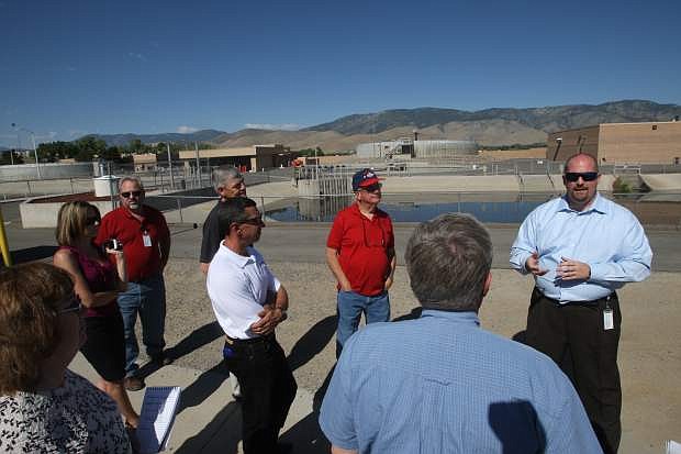 Residents tour the city&#039;s wastewate-rtreatment plant Monday