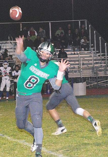 Fallon quarterback Joe Pyle totaled four touchdowns in the Wave&#039;s 34-7 win over Lowry on Friday at the Edward Arciniega Complex.