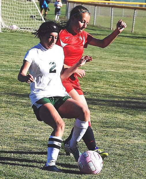 Fallon&#039;s Maddie Alegre, left, was named first team All-State in Division I-A.