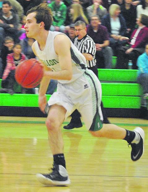 Marshall Coverston runs the court in the Wave basketball team&#039;s game against Sparks before the end of this season.