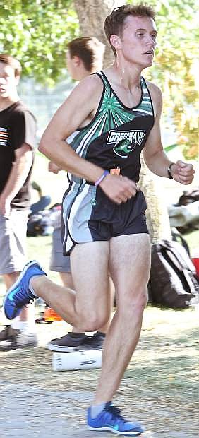 Fallon senior Joseph Terry is the first of the Wave boys cross country team to finish for the school at the Douglas Class Races.