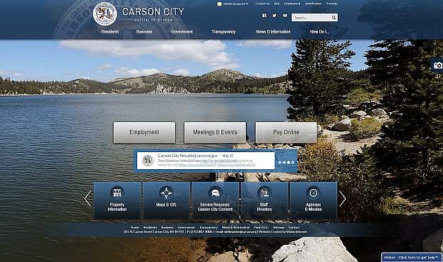 Screenshot of the new carson.org website.