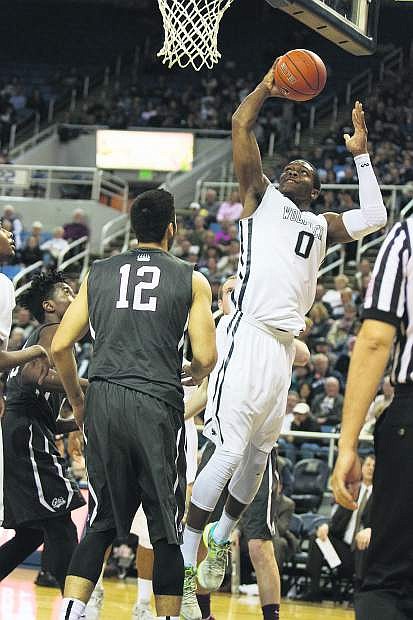 Cameron Oliver goes up for a dunk against Montana Wednesday.