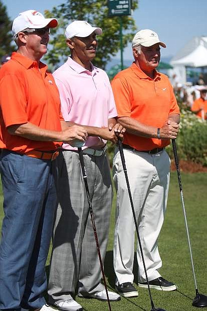 Between coaches John Fox, Herm Edwards and Mike Smith there was an accumulative 228 wins traveling around the golf course together Friday.