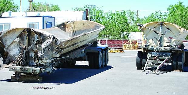 Two side cars from the Peterbilt tractor-trailer were stored in Fallon in 2011.