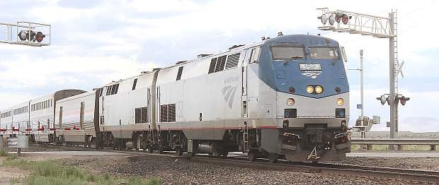 Amtrak&#039;s California Zephyr 5 heads west on June 12, 2016.