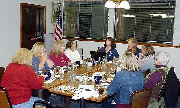 Members of Blue Star Mothers of America Sierra Nevada Chapter 2 meet at Grandma Hattie&#039;s Tuesday.