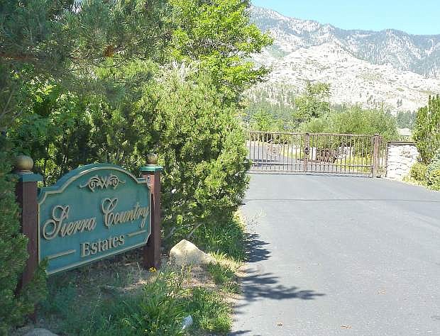 The entrance to Sierra Country Estates off of Foothill.