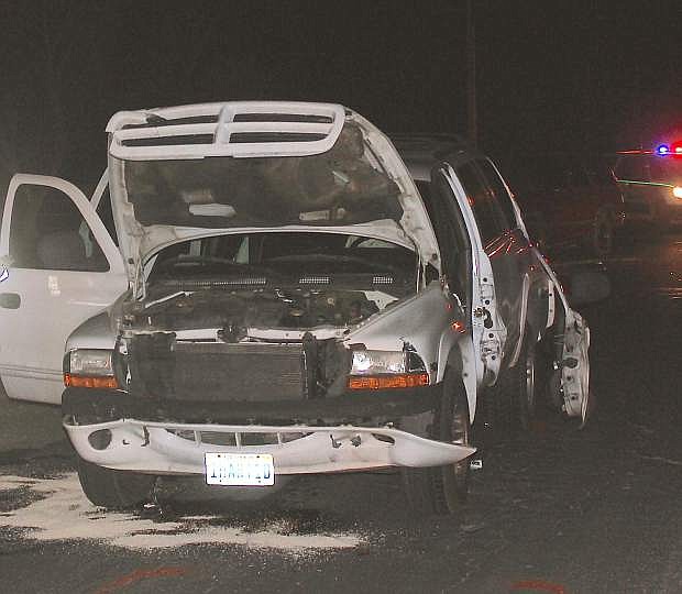 A three vehicle crash Tuesday on Allen Road sent four people to the hospital.