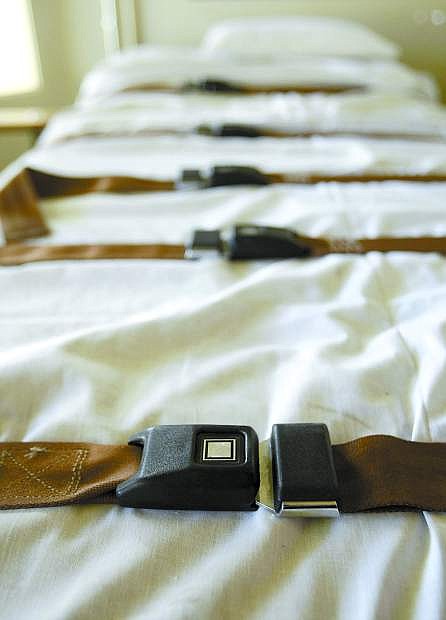 Straps on the bed in the execution chamber at Nevada State Prison are seen in this 2011 file photo.