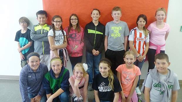 CCMS sixth-grade students participating in the 40-book challenge include the following: Back row from left are Tristan Sweetwood, Youto Clare, Teagan Dill, Elleana Howells, Luke Sorenson, Bryce Cutler, Angel Arteaga and Nel Lenwell. Front row from left are Addie Smith, Shaylee Coldwell, Zoey Brown, Sadie Galindo, Emmalee Irving and Lucas Prinz. Not Pictured are Nathan Lords, Grace White, Loretta St. Andre and Chance Henry.