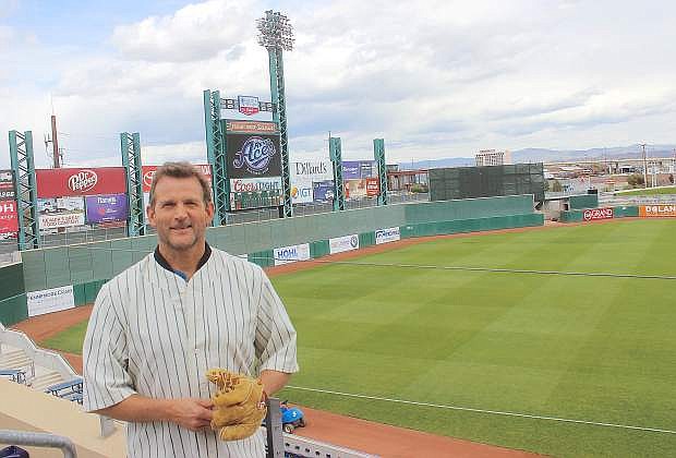 Actor and author Dwier Brown visisted Greater Nevada Field on Friday to promote his book &quot;If You Build It ...&quot; and to talk baseball with Reno fans.