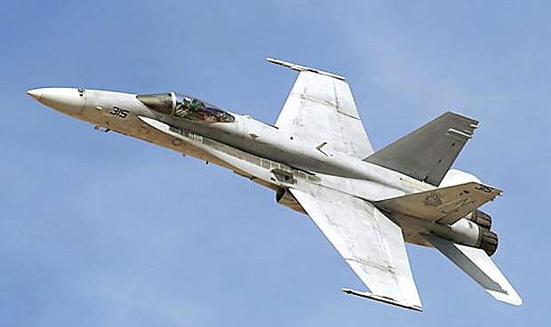 An F/A-18C Hornet similar to this one crashed Tuesday about 10 miles southeast of NAS Fallon.