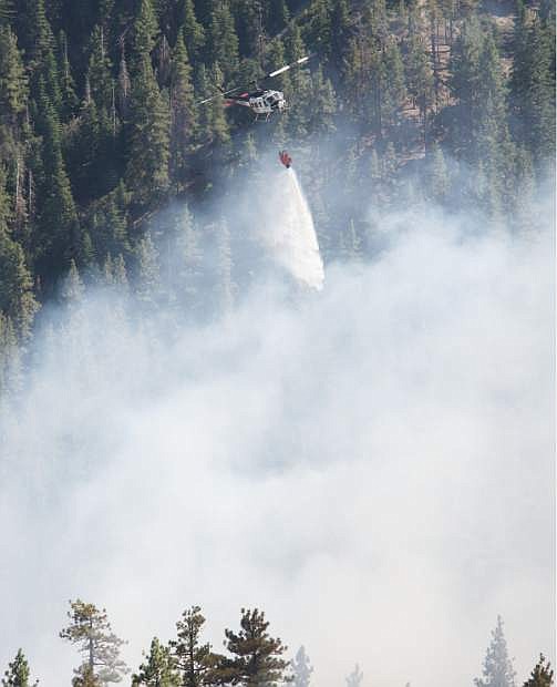 A 6-acre fire erupted Wednesday afternoon on Kingbury grade and NDF air resources quickly responded.