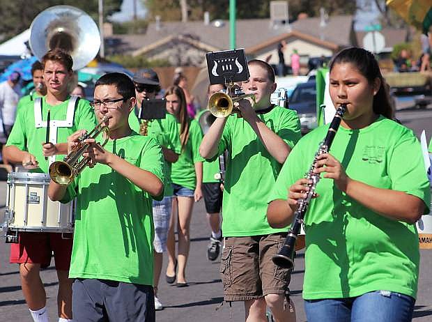 The Churchill County High School band is always a crowd pleaser at the annual Lions Club Labor Day parade.