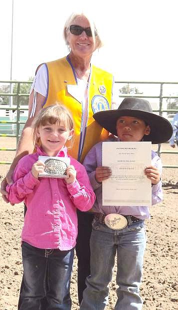 The Pee wee winners are Payslee Rae Starr, left,  and Junior Kell. Pictured in the center is Joan Stronhauer.