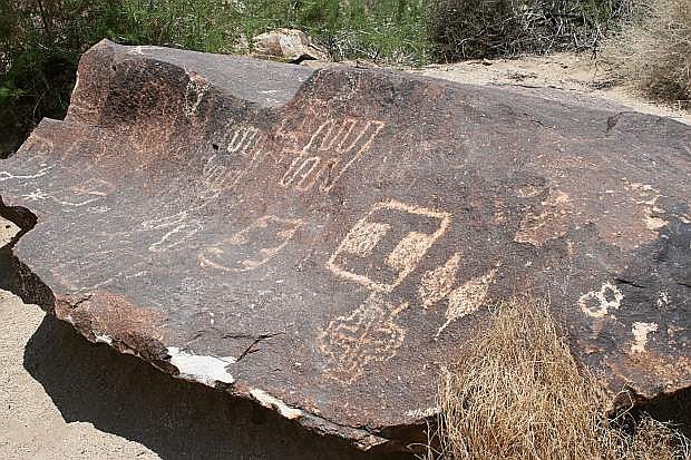 Grapevine Canyon near Laughlin is a natural oasis and historic petroglyph site.