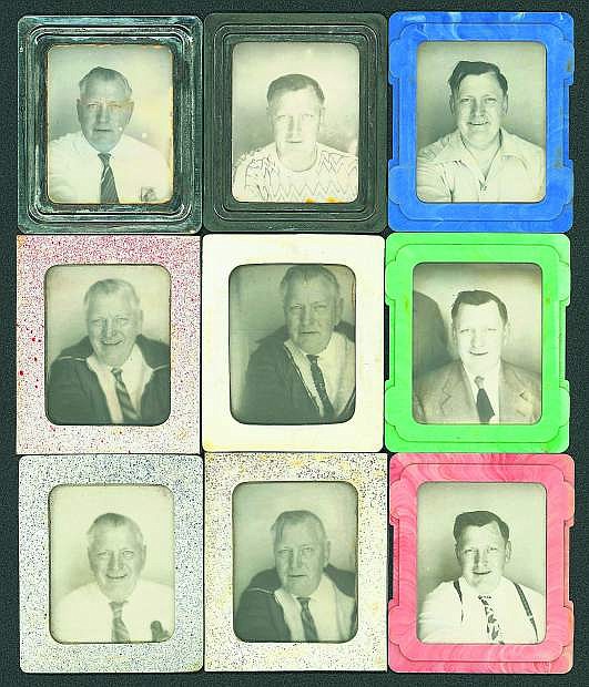 Nine of the 445 images of an unidentified man who took photobooth self-portraits over the course of three decades.