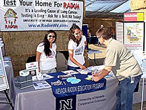 Susan Howe, radon program director, left, and Jamie Roice-Gomes, radon education coordinator, give