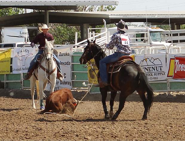 Jake Cerini and Blain Jensen took first in state team roping.