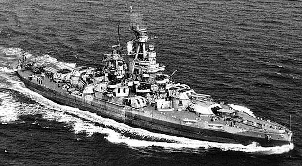 The USS Nevada, circa 1944