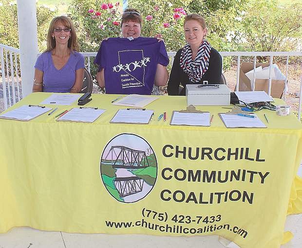 The Churchill Coalition had an information booth with information on suicide prevention awareness handed out by Mary Beth Chamberlain, Kathi Merrill and Chelsey Stimson.