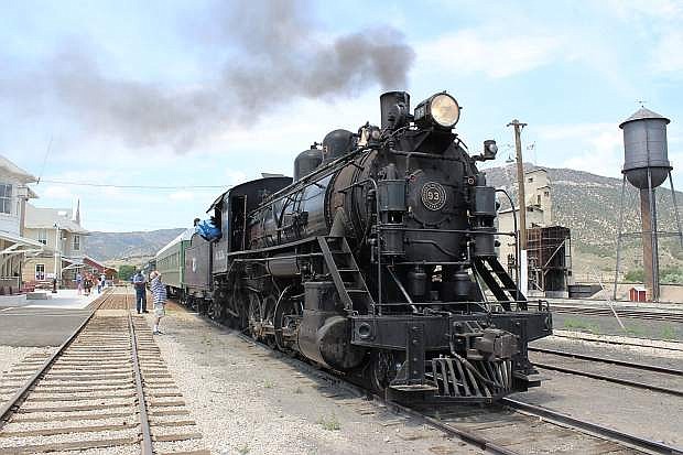 Steam Engine Number 93, built in 1909, is one of the historic pieces of rolling stock still in use at the Nevada Northern Railway, an authentic early 20th century railroad that offers rides to the public.