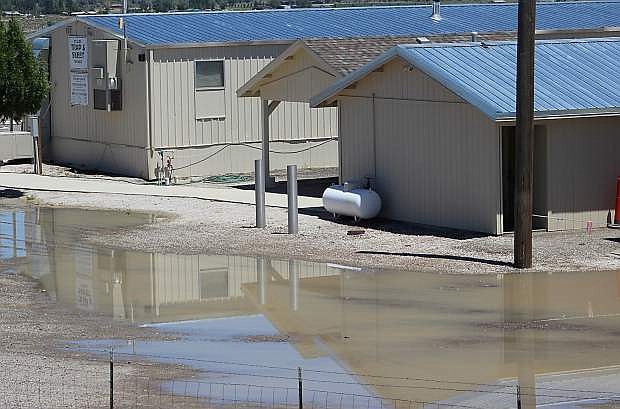 Saturday&#039;s rain caused little flooding in Churchill County although pools of water formed at the trap club and also at the adjacent Rattlesnake Raceway track.