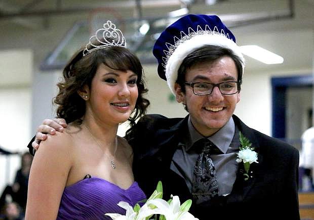 Cindy Ortiz and Daniel Cihigoyenetche were named Carson High School Winterfest Queen and King on Friday night.