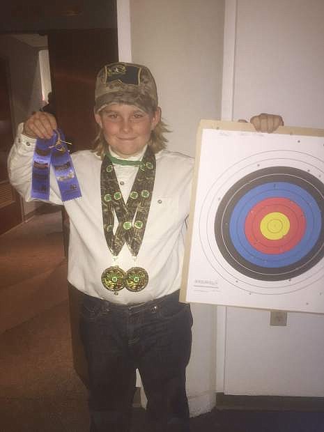 Case Utter, who shot from Comstock Hot Shots, competed in Archery and Pistol and got gold in each in his age group.