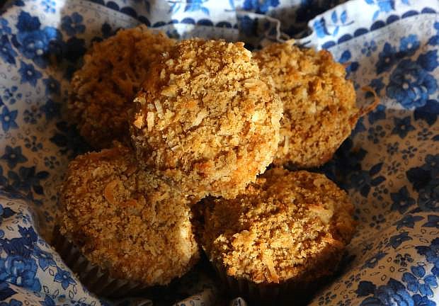 Banana Coconut Muffins with Toasted Coconut Streusel