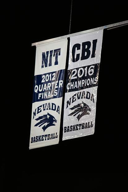 Nevada&#039;s College Basketball Invitational Championship banner was raised Friday.