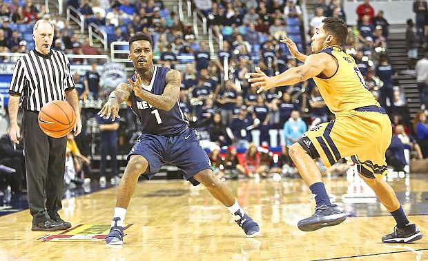 Nevada&#039;s Marcus Marshall passes during a recent game at Lawlor Events Center.