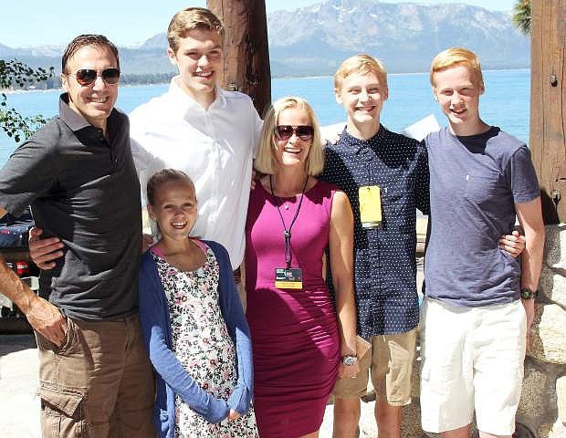 Whittell High student Scott Harrison (second from left) with his family after being awarded the Gene Upshaw Scholarship on Sunday, July 24, at Edgewood Tahoe Golf Course.