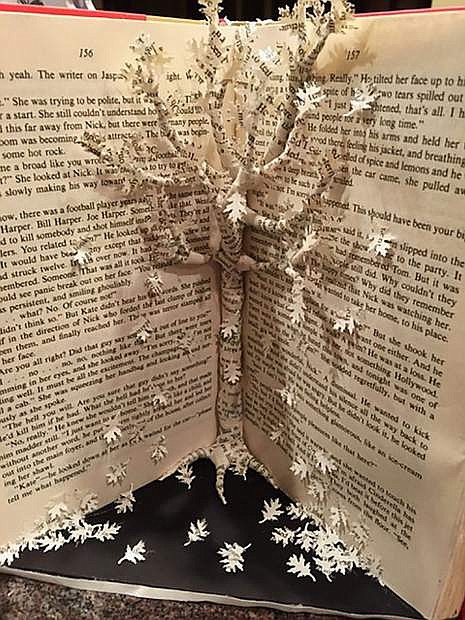 My Thousand Words, book sculptures began when Rachael and Debbie Lambin, the mother-daughter team, created oragamis with pages of books