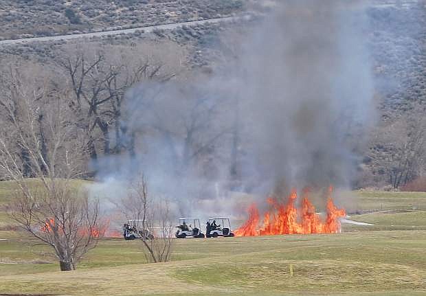 Sharrie Flaherty took this photo Friday of a controlled burn at Empire Ranch Golf Course