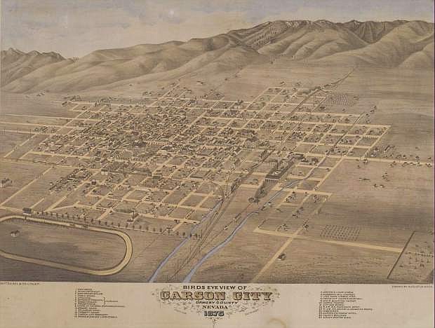 Augustus Koch&#039;s 1875 cartograph of Carson City is homed in Bancroft Library at the University of California, Berkley.
