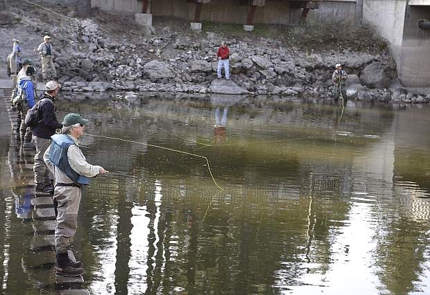 Anglers, many with Trout Unlimited, were catching fish Tuesday with rod and reel.
