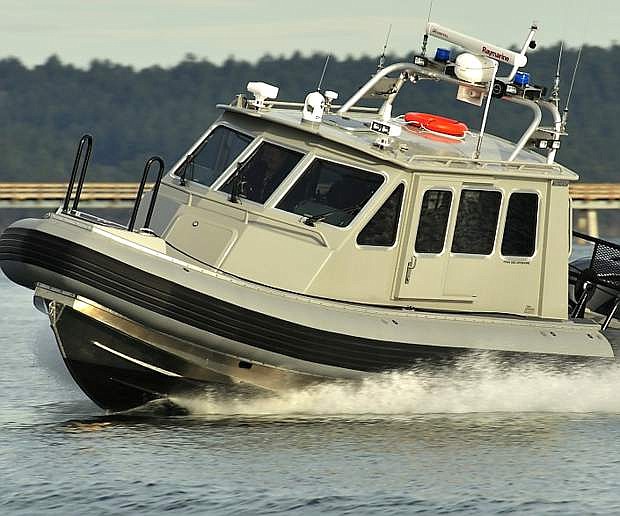 A look at a Titan T280 Pilot aluminum boat. One similar to this is being retrofitted to become the new Marine 9 patrolling Lake Tahoe this summer.