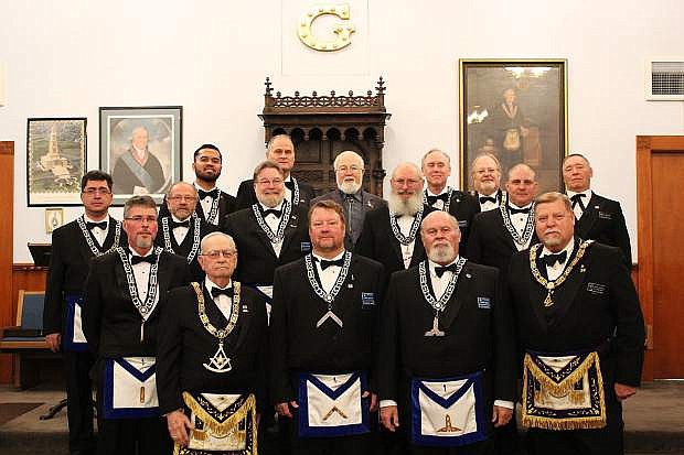 Carson Lodge No. 1, Free and Accepted Masons recently held its annual Installation of Officers for 2017. Grand Master of Masons in Nevada Gerald Ogle (front row left) presided over the installation. Carson Lodge No. 1 is preparing for its annual Charity Poker Night to be held on April 29 to raise funds for youth organizations in Carson City.