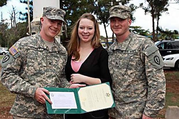 Sgt. Ryan Raymond Tookey, of Dayton, with his wife Katie.