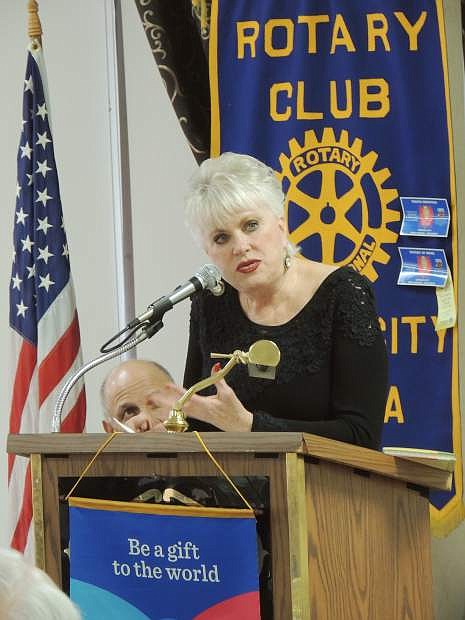 Carson City Chamber of Commerce Director Ronni Hannaman speaks to Rotary on Tuesday.