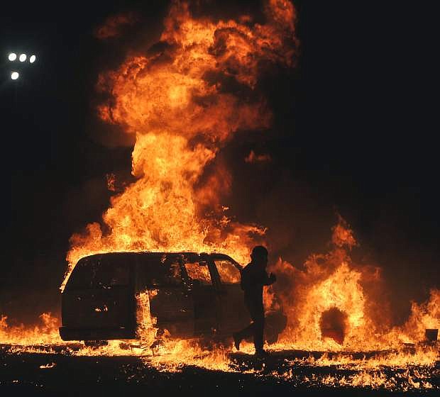 burning van image