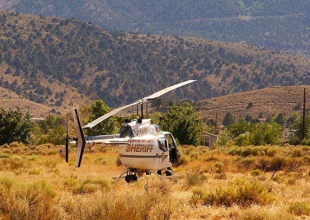 Washoe County&#039;s RAVEN helicopter participated in the search for a TRE man in connection with a shooting on Thursday afternoon.
