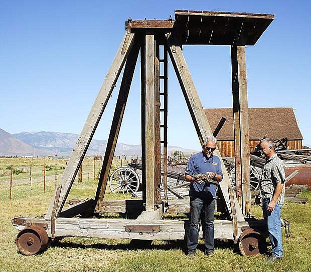 An antique hay derrick, donated by Full Circles Soils &amp; Compost, is seen at the Dangberg Home Ranch Historic Park in Minden.