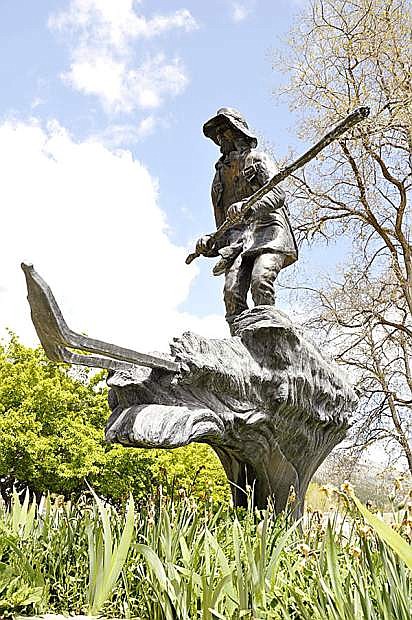 The Snowshoe Thompson statue at Mormon Station State Historic Park in Genoa is turning 15 this month.