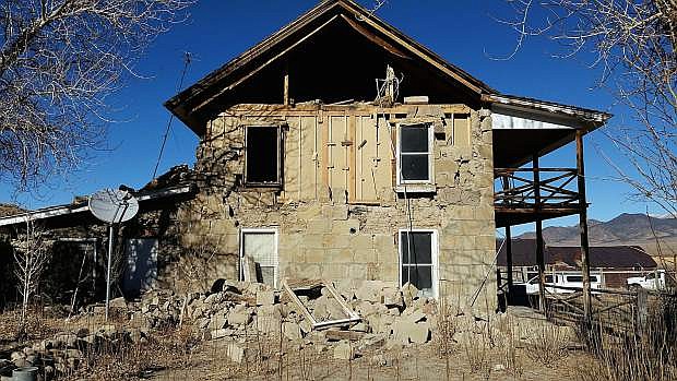 Damage to Nine-Mile Ranch House done by an earthquake swarm on Wednesday.