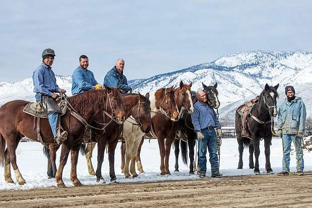 A burro and 14 wild horses trained by inmates in the Nevada Department of Corrections program will be offered in an adoption event on Feb. 25.