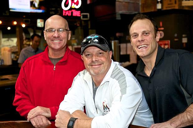 From left to right, Westside Pour House co-woner Rowan Colgan, Chris Petersen and Westside Pour House co-owner Lucas Vine.
