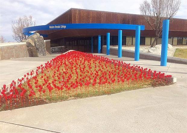 Western Nevada College Fallon planted pinwheels at both Getto and Pinon Halls to empower students and staff in seizing control against tobacco.